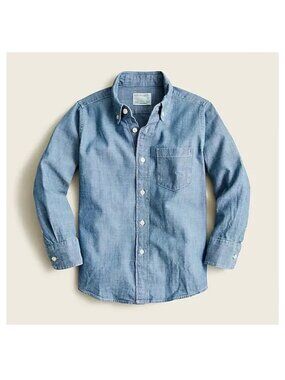 NWT J Crew Crewcuts Chambray Button Down Shirt Boys Size 12 L1814 $55